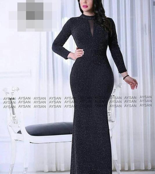 عکس لباس مجلسی زنانه مشکی لمه