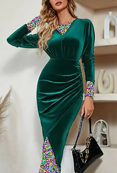 عکس لباس مجلسی زنانه مخملی
