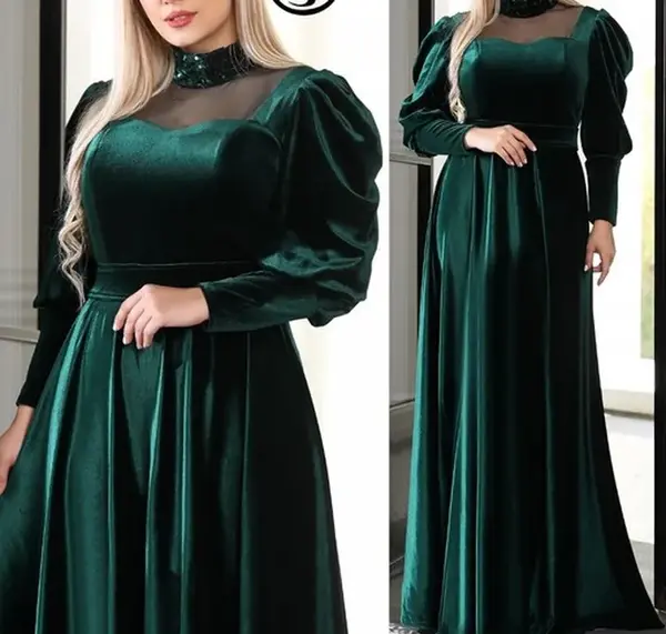 عکس لباس مجلسی زنانه مخملی