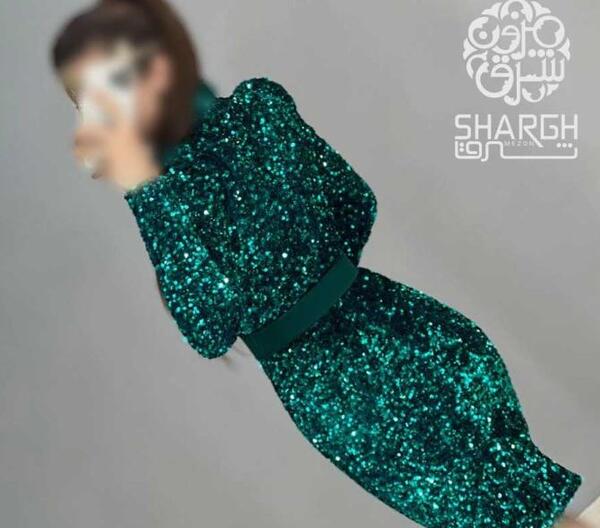 عکس لباس مجلسی زنانه مخمل پولکی