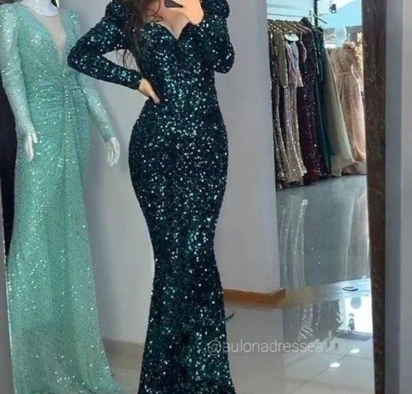 عکس لباس مجلسی زنانه مخمل پولکی