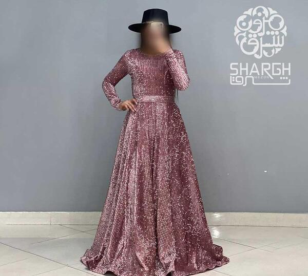 عکس لباس مجلسی زنانه مخمل پولکی