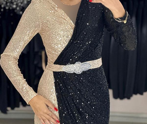 عکس لباس مجلسی زنانه مخمل پولکی