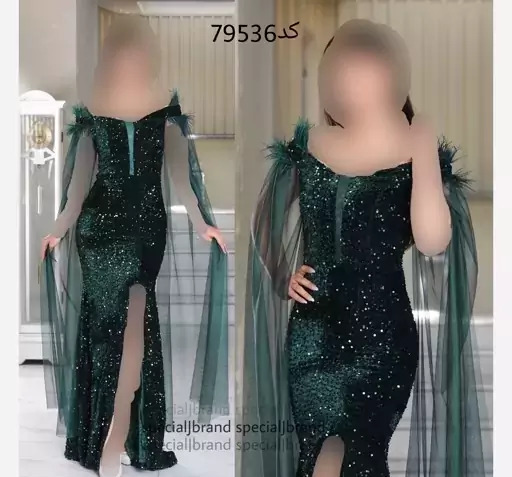 عکس لباس مجلسی زنانه مخمل پولکی