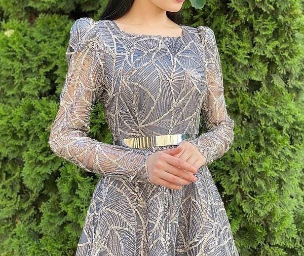 عکس لباس مجلسی زنانه مخمل پولکی