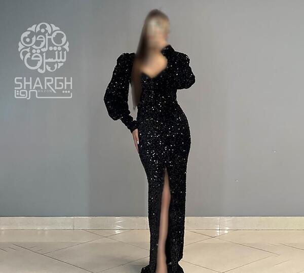 عکس لباس مجلسی زنانه مخمل پولکی