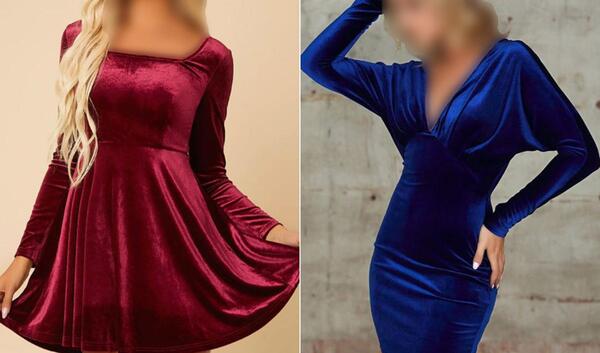 عکس لباس مجلسی زنانه مخمل کوتاه