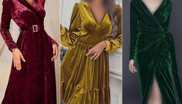 عکس لباس مجلسی زنانه مخملی جدید