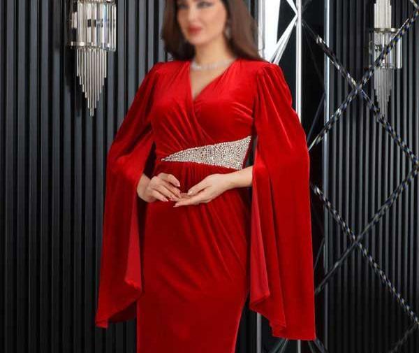 عکس مدل لباس مجلسی زنانه مخمل بلند