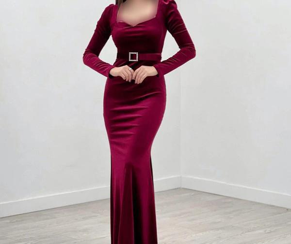 عکس مدل لباس مجلسی زنانه مخمل بلند