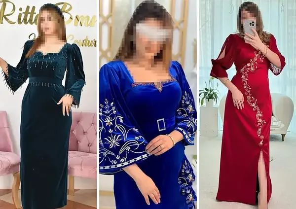 عکس لباس مجلسی زنانه بلند با پارچه مخمل