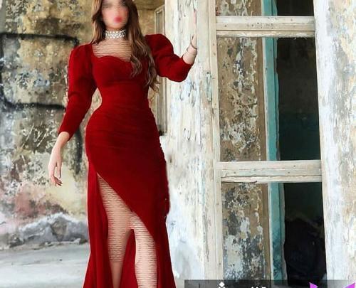 عکس لباس مجلسی زنانه بلند با پارچه مخمل