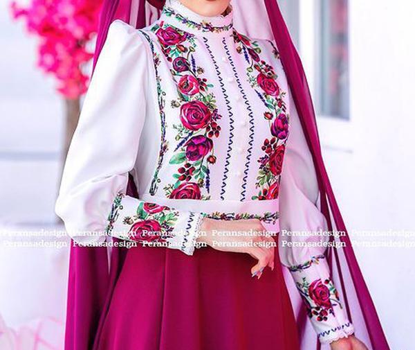 عکس مدل لباس مجلسی بلند پوشیده دخترانه اینستاگرام