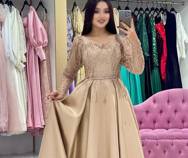 عکس لباس مجلسی ساتن بلند و پوشیده دخترانه