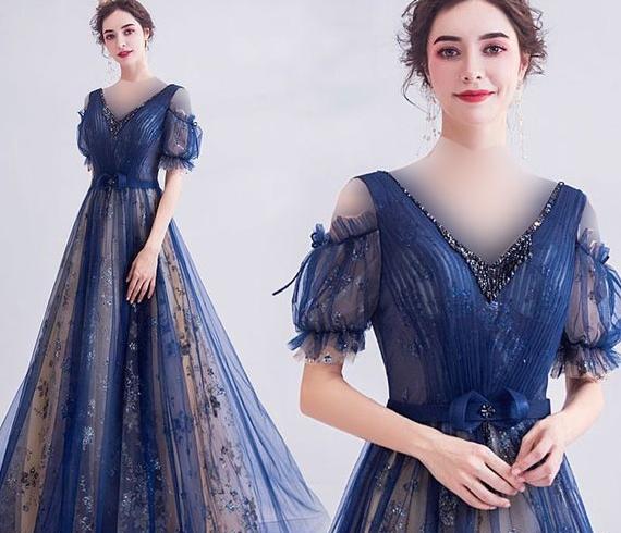عکس مدل لباس مجلسی زنانه یقه هفت
