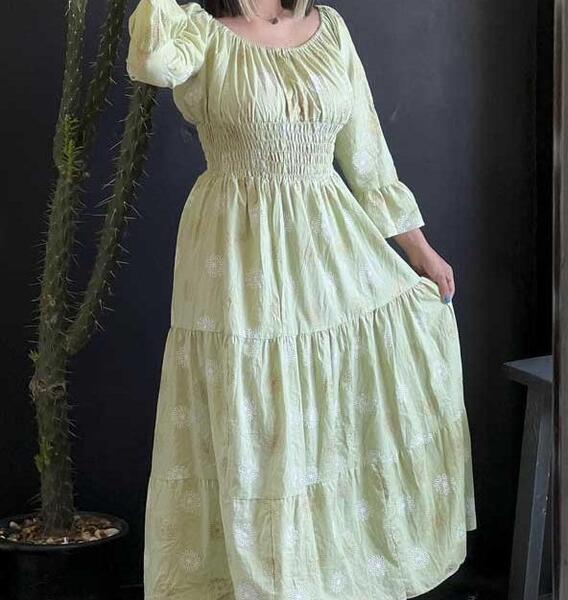 عکس مدل لباس مجلسی زنانه با پارچه نخی