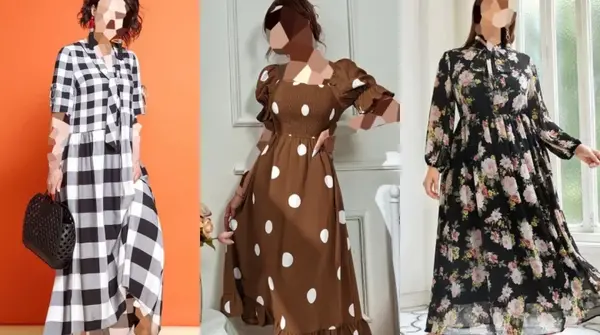 عکس مدل لباس مجلسی ساده و شیک زنانه نخی