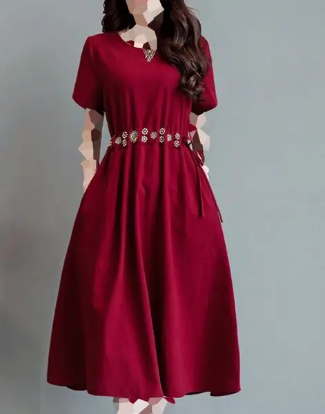 عکس مدل لباس مجلسی ساده و شیک زنانه نخی
