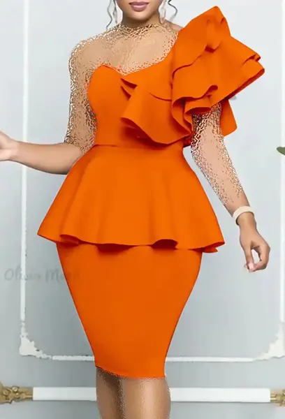 عکس لباس مجلسی زنانه رنگ نارنجی