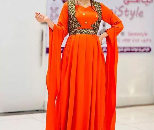 عکس لباس مجلسی زنانه رنگ نارنجی