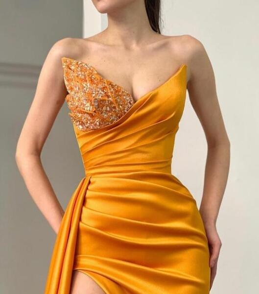 عکس لباس مجلسی زنانه رنگ نارنجی
