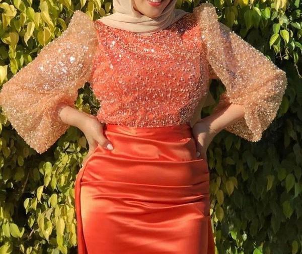عکس لباس مجلسی زنانه رنگ نارنجی