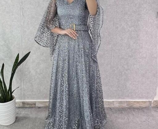 عکس لباس مجلسی نقره ای زنانه