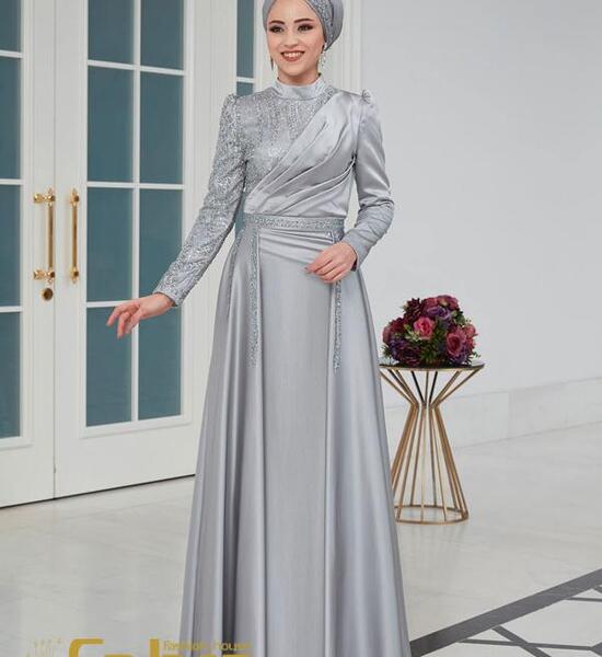 عکس لباس مجلسی نقره ای زنانه