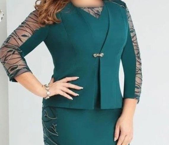 عکس مدل لباس مجلسی زنانه کت و سارافون