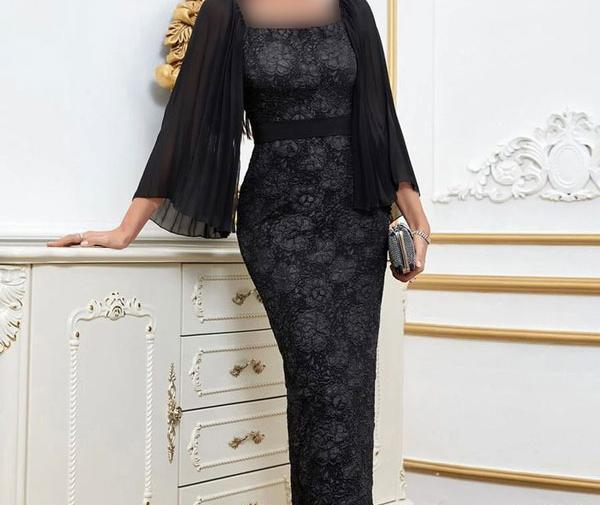 عکس لباس مجلسی زنانه مشکی طلایی