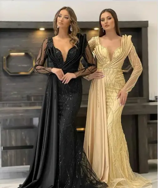 عکس مدل لباس مجلسی زنانه مشکی طلایی