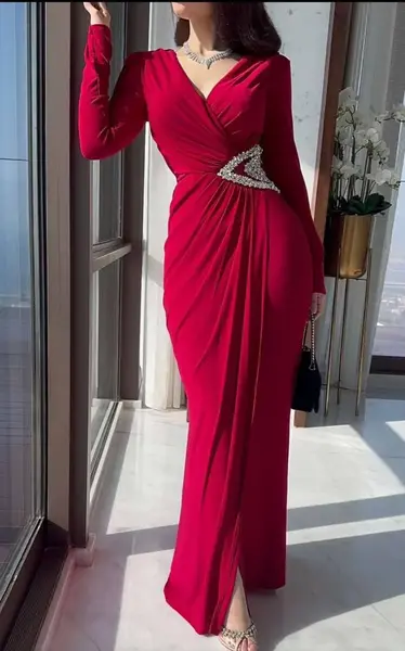 عکس لباس مجلسی بلند زنانه صورتی