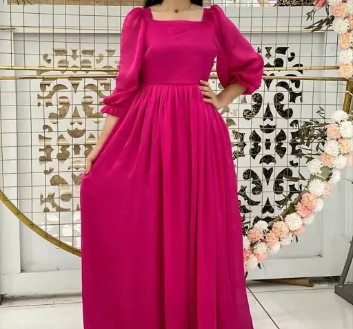 عکس لباس مجلسی بلند زنانه صورتی