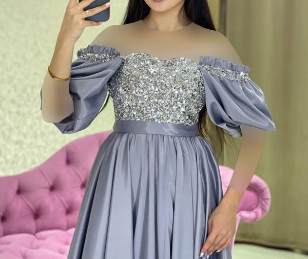 عکس لباس مجلسی زنانه بلند ساتن