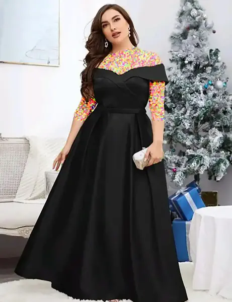 عکس لباس مجلسی ساده زنانه سایز بزرگ