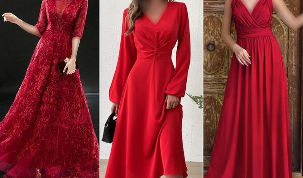 عکس لباس مجلسی زنانه رنگ زرشکی