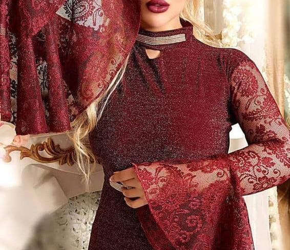 عکس مدل لباس مجلسی زنانه رنگ زرشکی