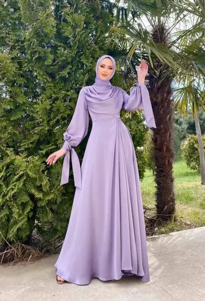 عکس مدل لباس مجلسی حجاب دار زنانه