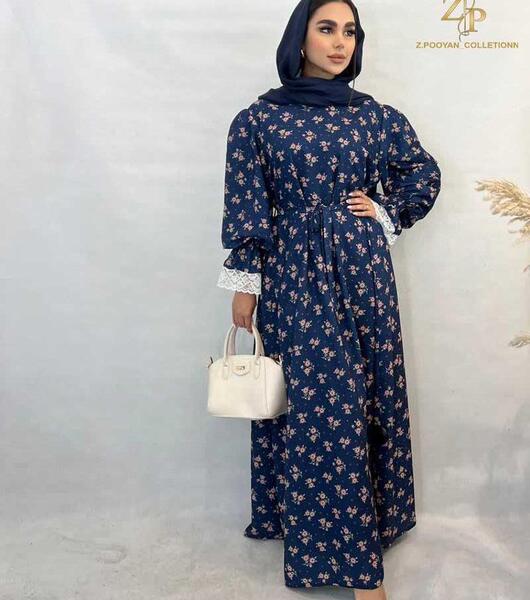 عکس لباس مجلسی حریر گلدار بلند زنانه