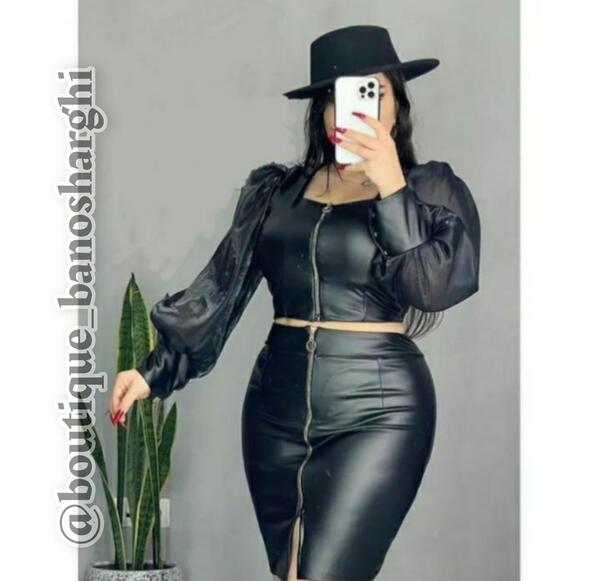 عکس خرید لباس چرم مجلسی زنانه