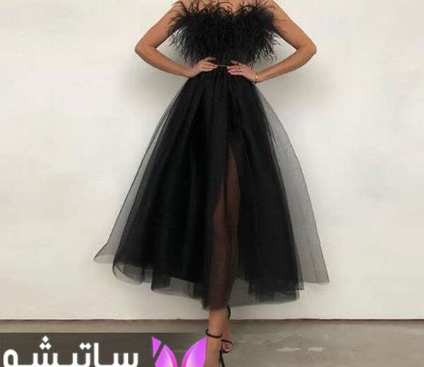 عکس لباس مجلسی توری کوتاه زنانه