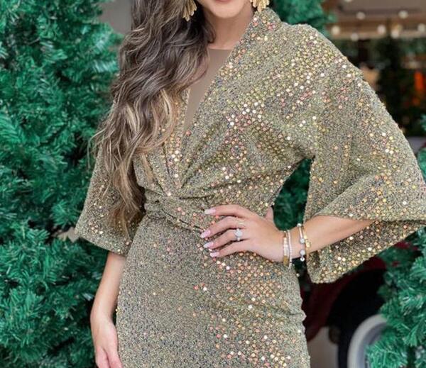 عکس مدل لباس مجلسی زنانه جدید با پارچه پولکی