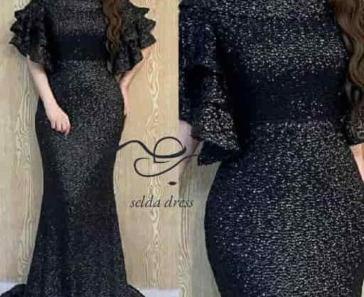 عکس مدل لباس مجلسی زنانه جدید با پارچه پولکی