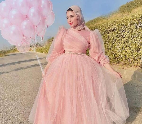 عکس لباس مجلسی بلند زنانه با حجاب