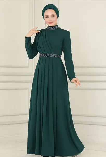 عکس لباس مجلسی بلند زنانه با حجاب