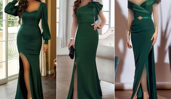 عکس لباس مجلسی زنانه سبز آبی