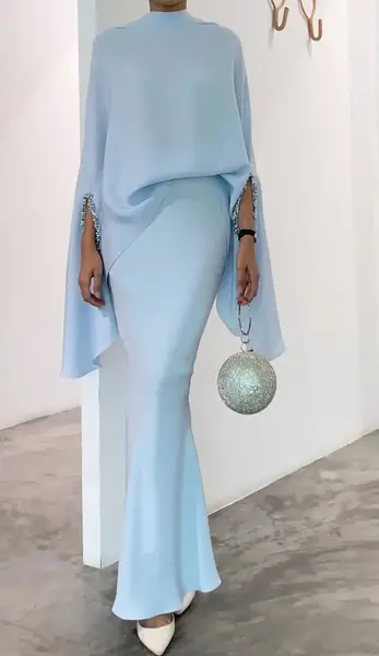 عکس لباس مجلسی زنانه سبز آبی