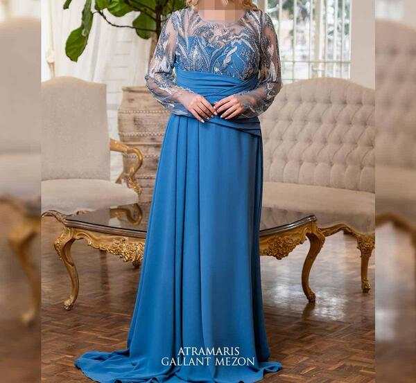 عکس لباس مجلسی زنانه سبز آبی