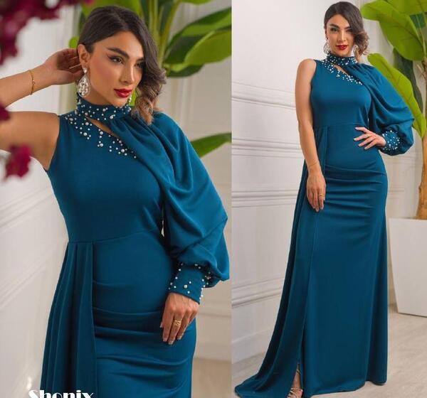 عکس لباس مجلسی زنانه سبز آبی