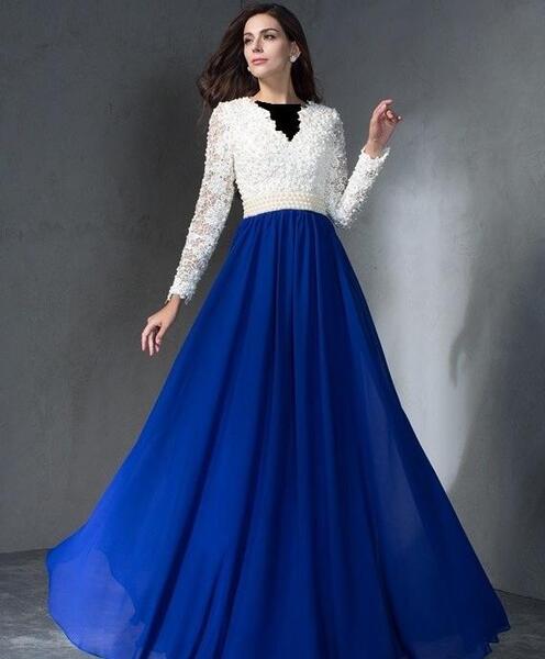 عکس لباس مجلسی زنانه رنگ ابی کاربنی